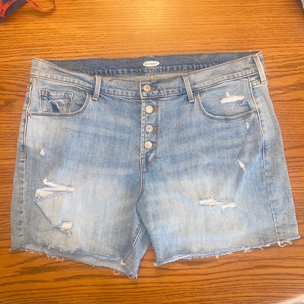 Old Navy- High Rise button fringed shorts Sz 16